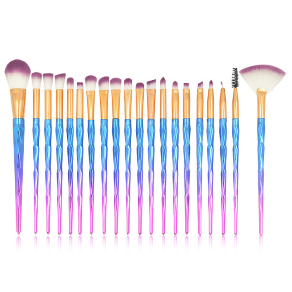 20 øyenskyggebørste sminkebørste 6 farger fargerik gradientfarge Unicorn børstesett Makeup Tools No. 2 Color