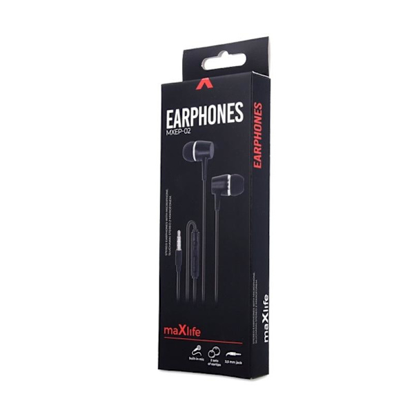 Maxlife MXEP-02 - In-Ear Hörlurar med Mikrofon, Svart