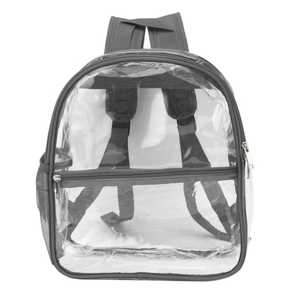 PVC Transparent Backpack Portable PVC Zipper Design High Capacity Clear Backpack for School Grey