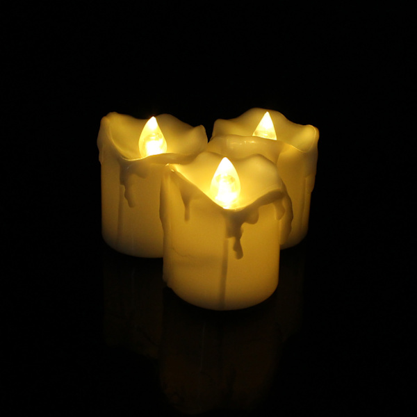 12-pack Jultelys med LED-ljus, plast, CR2032-batteri yellow 12 PCS