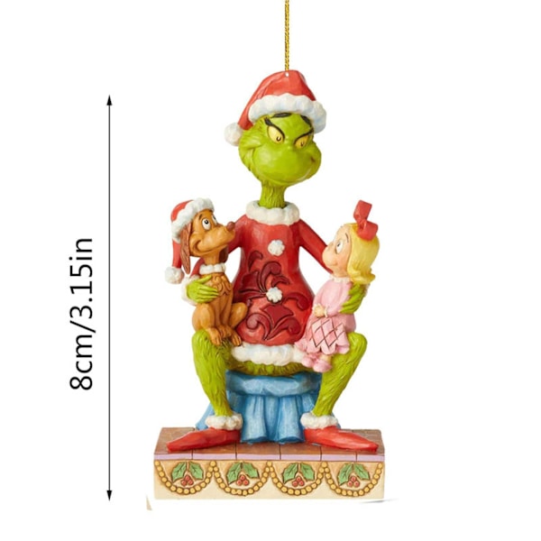 Julepynt med Grinch - 2D fladt akrylvedhæng, grøn pelsmonster, juletræspynt, julegave 7