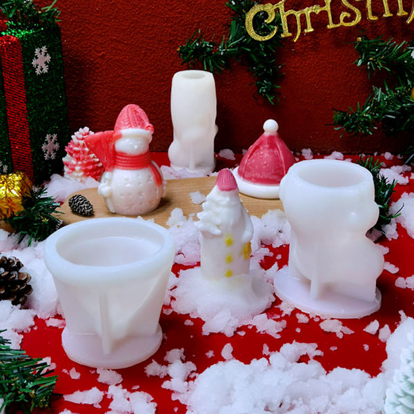 Jule-silikoneform til Santa Claus og juletræ - DIY
