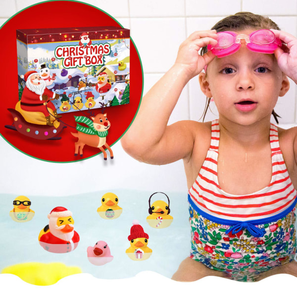 Juleand Adventkalender med Gummibader - 24 Kvadratiske Italienske Gummibader i Blindboks 31*22*5cm
