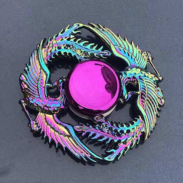 Metallisk Färgglad Legering Fingertopp Gyro Fingerrotation Användbar Verktyg för Tryckreducering Colorful Phoenix Prisoner 129