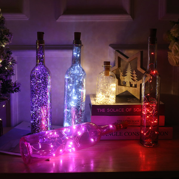 10 stk. Vinflaske Lampe Julepynt