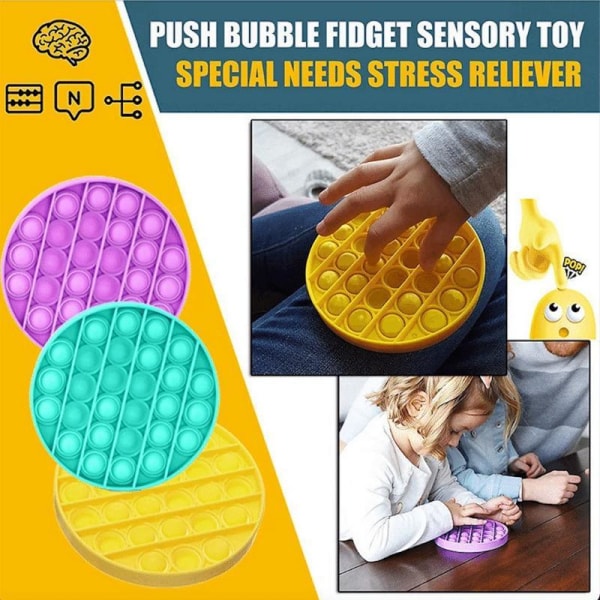 Pop it Fidget Toys - Boble Push Pop Leke CE Gul