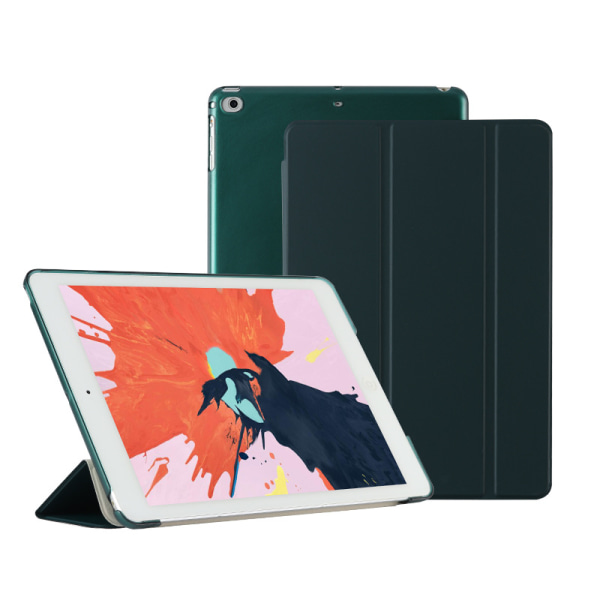 Passer for iPad 10.2 beskyttelsesdeksel, Air34 lærveske, Pro11 Apple tablet intelligent sleep hard shell Dark Night Green IPad Air1/Air2 (9.7 inches)