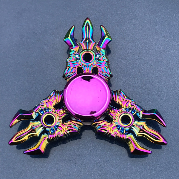 Metallisk Färgglad Legering Fingertopp Gyro Fingerrotation Användbar Verktyg för Tryckreducering Colorful Trident 128