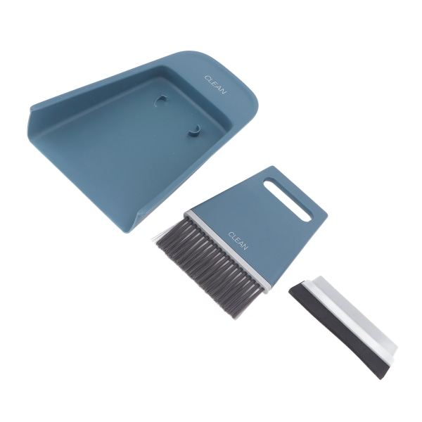 3 stk Mini-rengøringsbørste Støvbakke Støvfjernelse Skraber Bordbørstesæt til brug i neglesalon Blå
