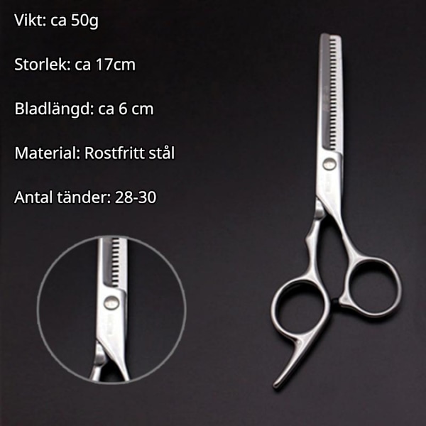 Hårklippningssax / Tunnsax Rostfritt Stål Silver 1-pack