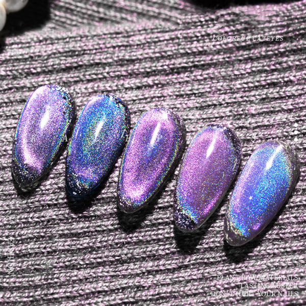 15 ml Rainbow Cat Eye -geeli, värikäs heijastava glitter, magneettinen