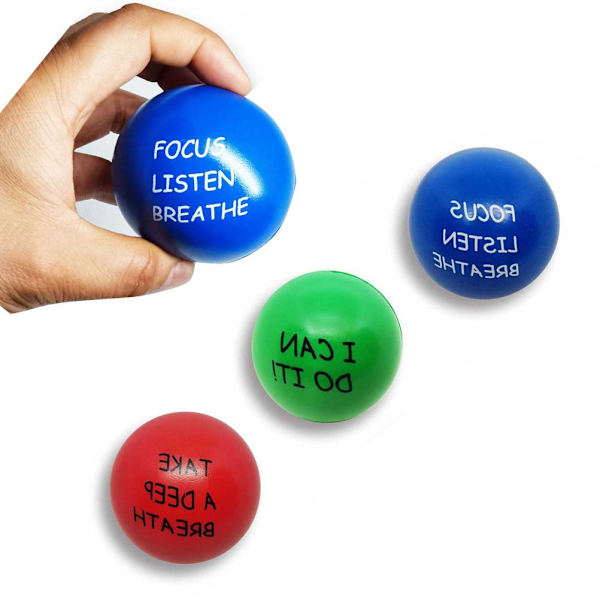 Stressbolde Decompressing Bold med Motiverende Citater Håndøvelser Bold Fidget Legetøj til Børn og Voksne til at Lindre Angst og Stress