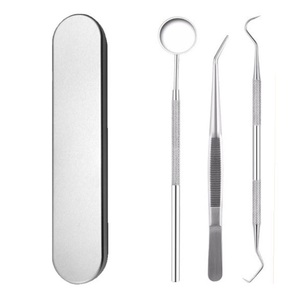 Dentalverktyg i rostfritt stål, dentala endoskop, prober för att ta bort hålrum, fläckar, tandsten och tandsten. Dental stenborttagningsmedel 3PCS A