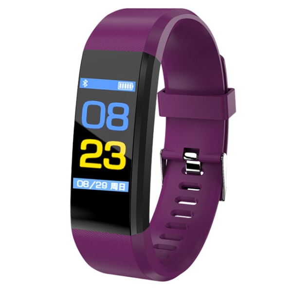 115plus smart armbånd pulsmåler smartklokke purple