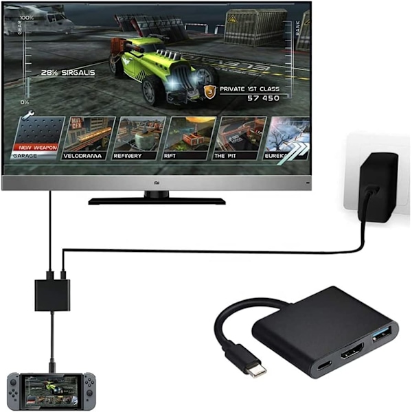 USB C-HDMI-adapter 4K HUB Typ C-adapter