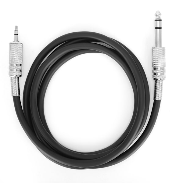 3,5 mm:n (1/8 tuuman) uros - 6,35 mm:n (1/4 tuuman) uros TRS-stereoliitäntäkaapeli, musta, 2 m / 6,6 jalkaa