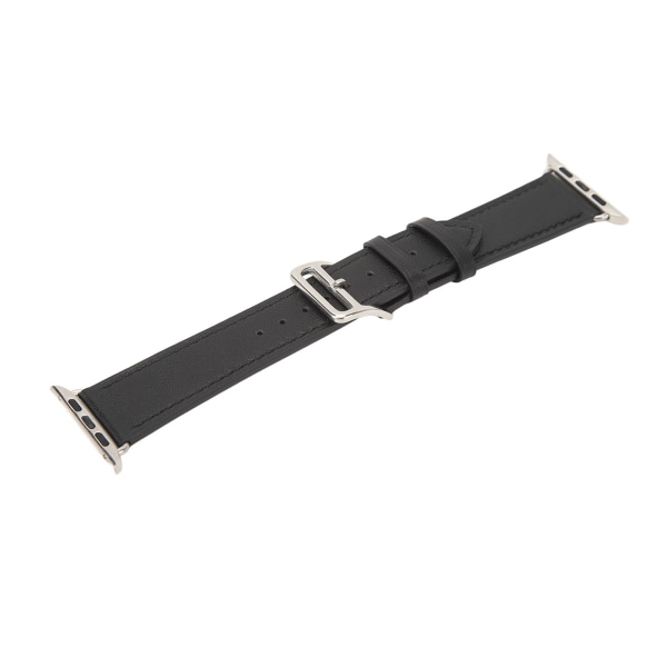 Smart Watch Band Klokkereim Lær Smart Watch Tilbehør for IOS Watch Series SE 8 7 6 5 4 3 2 1 42mm 44mm 45mm Svart