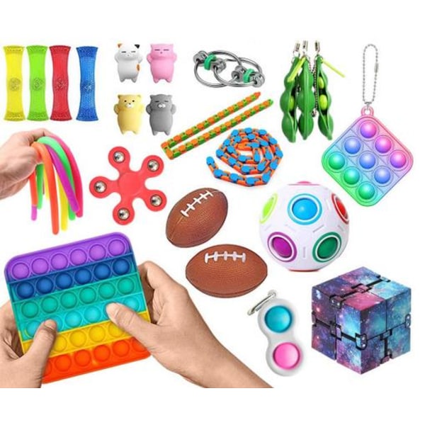 Ny PRO 26 st. Fidget Pop it Toys Set-pakke for barn og voksne