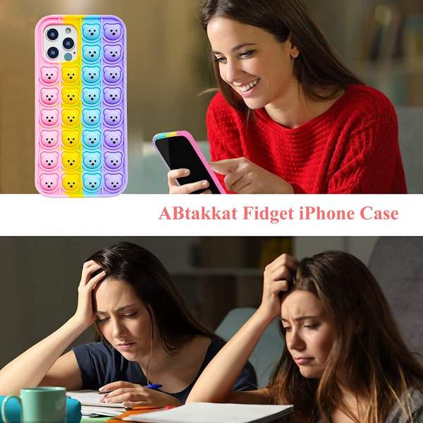 Pop It iPhone 7/8 deksel Fidget Toys telefonveske