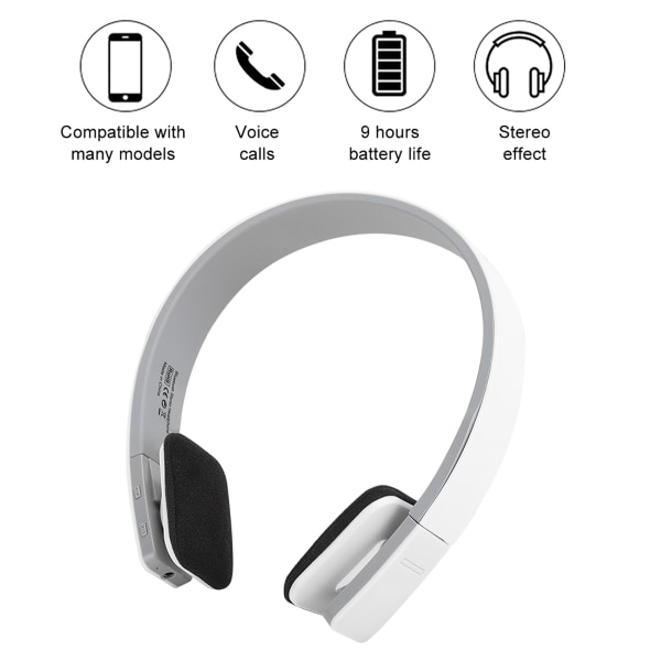 BQ618 Trådløse Bluetooth Stereo Sports Headset Høretelefoner Løbe Fitness Heavy Bass Audio Handsfree Hvid