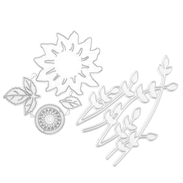 Metalliska Stansformar Solros Metall Prägling Stansform Set Die Cuts för Korttillverkning Scrapbooking DIY Kort