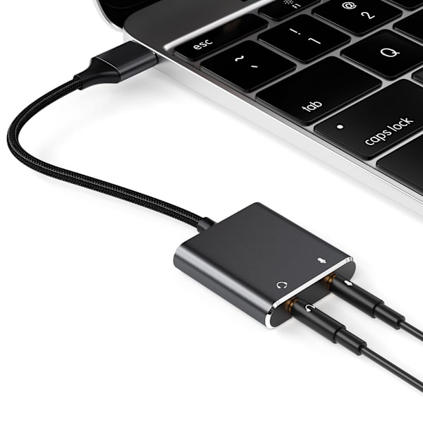 USB-ulkoinen äänikorttisovitin Äänikortti-muunnin kuuloke- ja mikrofoniliitännällä