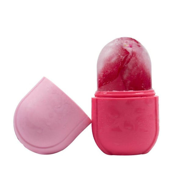 Beauty Silicone Ice Cube Massager Face Ice Roller ihonhoitoaine pinkki
