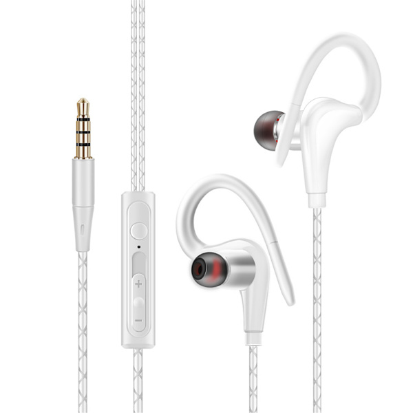 Øretelefoner 3.5mm Sport Øretelefon Super Stereo Headset Svedtæt Løbeheadset Med Mic Ørehage Hovedtelefon