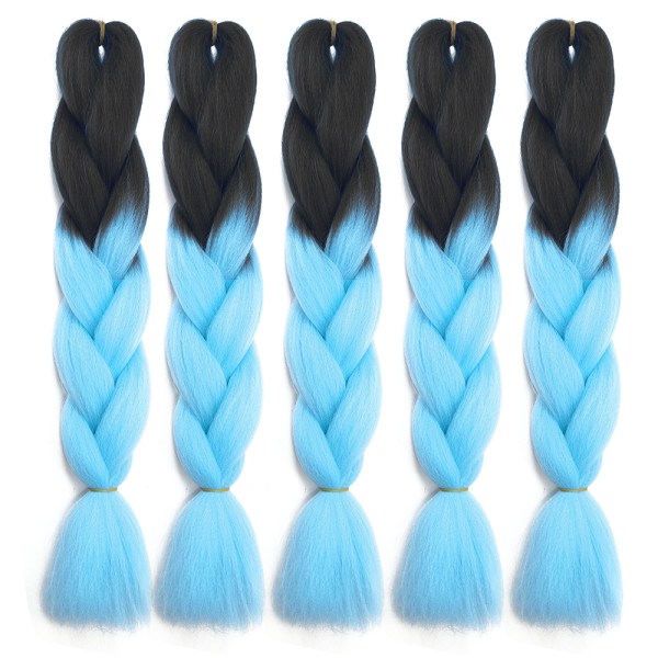 3-pack gradientfärgade smutsiga flätor - slumpmässig färg