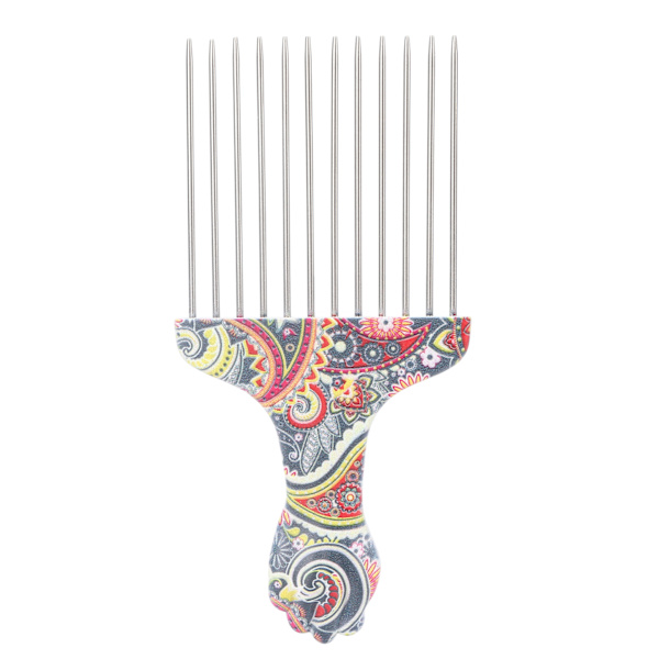 Hårplukkekam Profesjonell Afro Rustfritt Stål Tanglefri Hårplukkekam for Krøllete Hår Styling K4