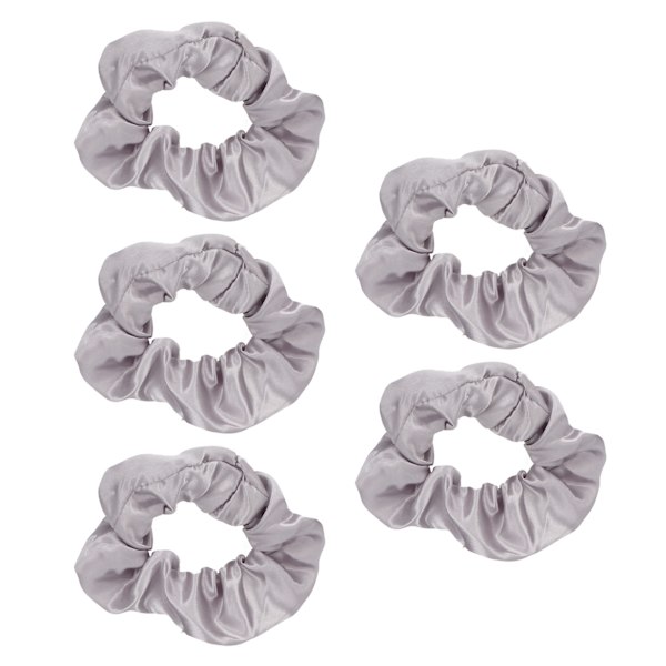 5 stk. Lyse Scrunchies Lysende Grå Satin Elastisk Glød i Mørke Hår Scrunchie til Kvinder
