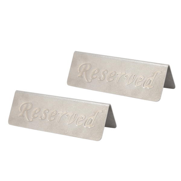 2 stk. Metal Rustfrit Stål Reserveret Skilt Dobbeltsidet Reserveret Bordskilt til Restauranter Bar Cafe Tehus Hotel