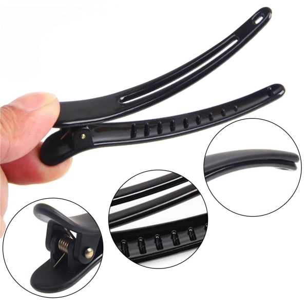 10x Professionelle Hårclips - Sort Sort black