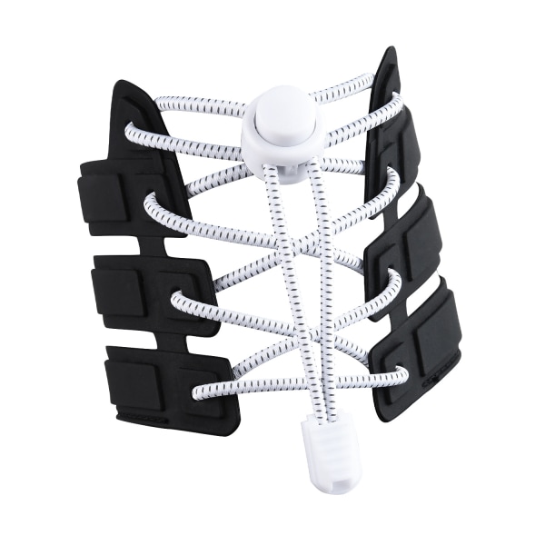 Dovne snørebånd, børns sikkerhed, ingen grund til at binde snørebånd, spænde hvide prikker, elastisk reb, sportssnørebånd Black 120cm
