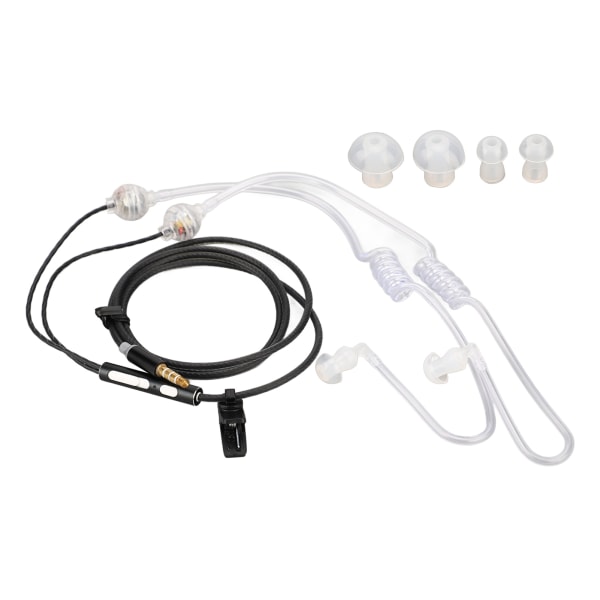 Air Tube Ørepropper Ergonomisk Strålingsfri Støyreduksjon Bærbar Binaural 3.5mm Air Tube Headset for Bærbar PC Tablet Svart