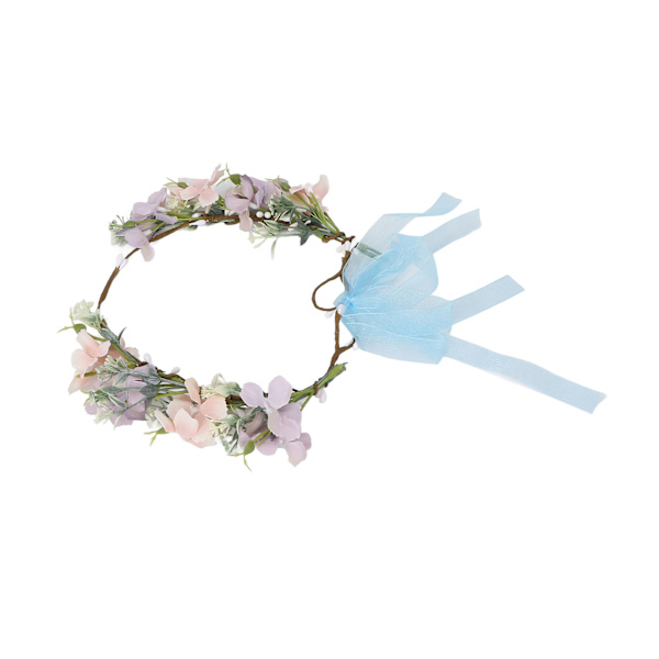 Blomsterhodeband Justerbar Elegant Utseende Utsøkt Håndverk Blomsterkrans Krone for Bryllup Fest Festivaler