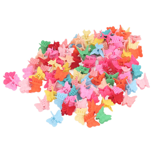 100 stk. Mini Butterfly Hårklemmer for Småjenter Fargerike Hårtilbehør Søte Butterfly Hårklemmer