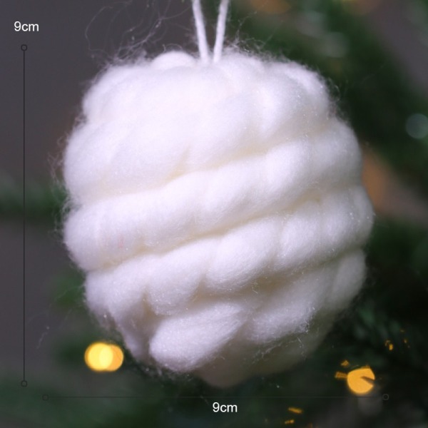 Julepynt i ullfilt - Hengepynt til DIY-juletrær White Christmas Tree