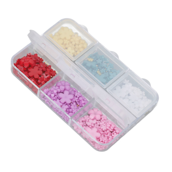 3D Blommor Nagelkonst Dekorationer 6 Färger Resin Nagelkonst Tillbehör för Hem DIY Hantverk Nagelsalonger