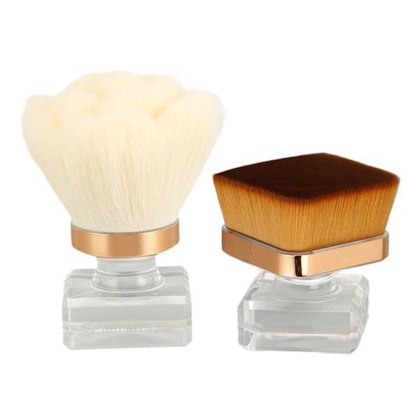 2-pack Löspuder Foundation Borst Set med Transparent Bas Syntetisk Mjuk Fluffig Blandningsborste