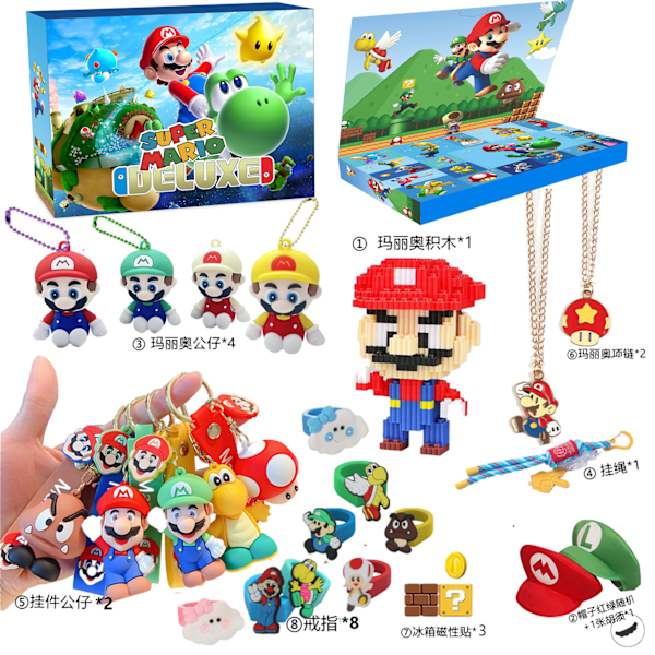 Jule Blind Box Super Mario Vedhæng Mario Ankomstkalender V