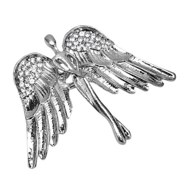 Guardian Angel Brosche Nål Krystal Smykker Lapel Brosche Pins til Kvinder og Mænd Sølv Sort