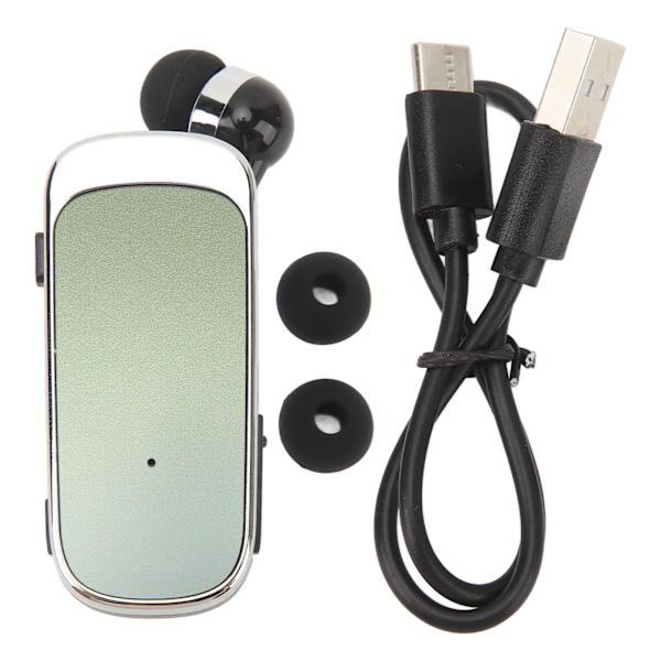 Retractable langattomat kuulokkeet Bluetooth5.2 Kuulokkeet Clip On Kuuloke Mukava Kuuloke Ulkoiluun Urheiluun Ajo Gradient Green