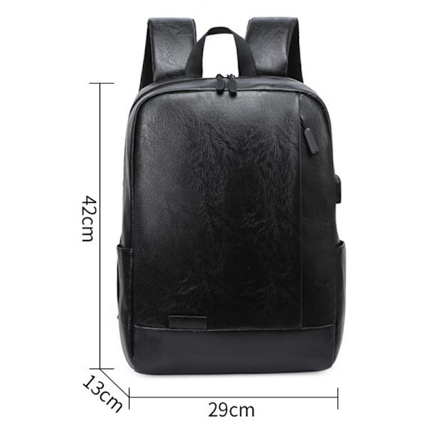 Casual Stor Ryggsäck för Studenter med Laptopfack Skolväska Svart