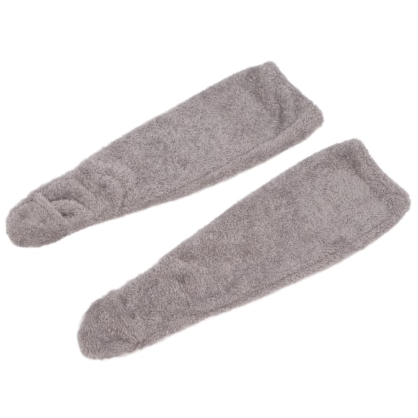 Över Knä Fuzzy Strumpor Vinter Hem Sov Mjuk Tjock Andningsbar Plysch Strumpor Benvärmare Grå