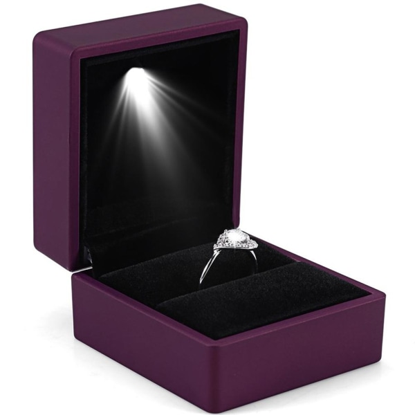 LED-ringbox Upplyst ringbox för äktenskapsförslag Ringbox med LED-interiörbelysning för förlovningsbröllop