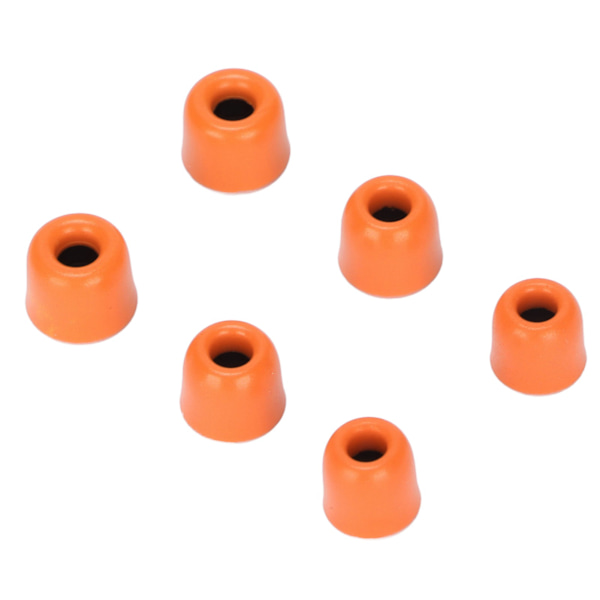 6 st ersättningsöronproppar brusreducerande minnesskum öronproppar för 4,3 mm-6,0 mm hörlurar orange