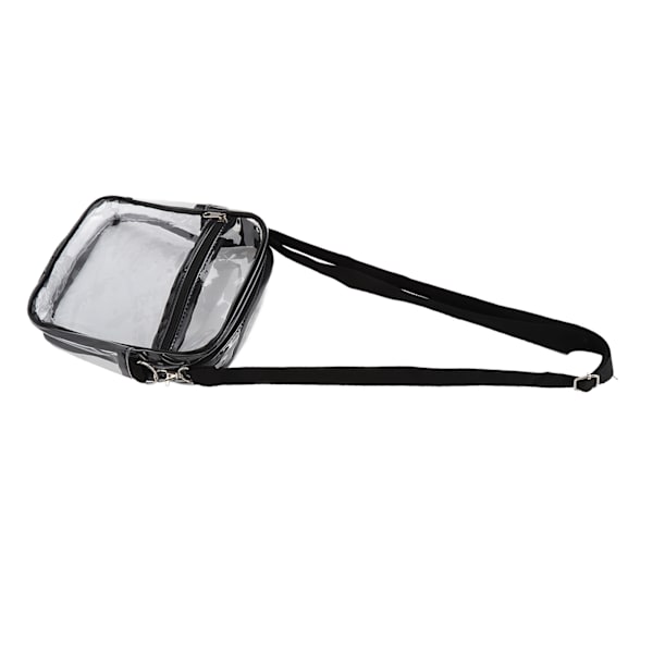 PVC Transparent Justerbar Skuldertaske Vandtæt Klar Messenger Taske med Lynlås til Ladere Punge Nøgler Solbriller