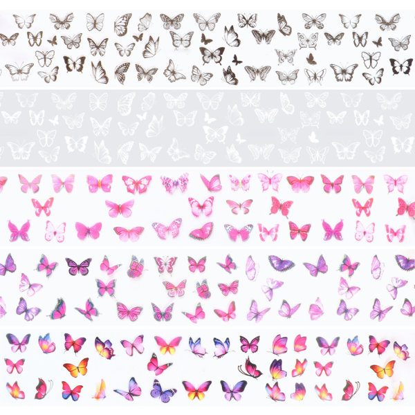 10 Ruller Neglefolie Overførselssticker Butterfly Neglefolie Neglekunst Stickers DIY Negledekoration