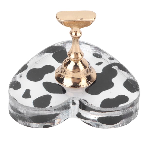 Nagelskärmstativ Akryl Cow Texture Magnetisk DIY Nagelspetshållare för salong Hemmanikyr Övning Gyllene